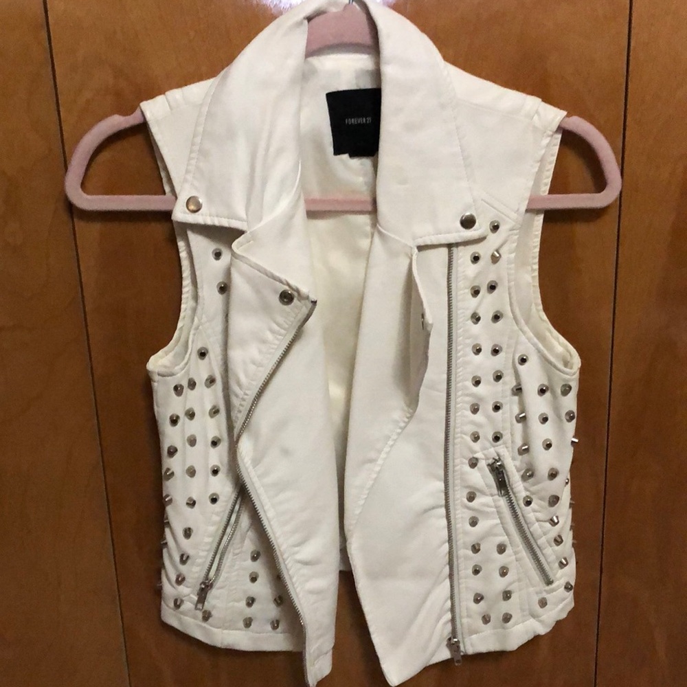 Forever 21 Faux Leather Studded Vest Size S